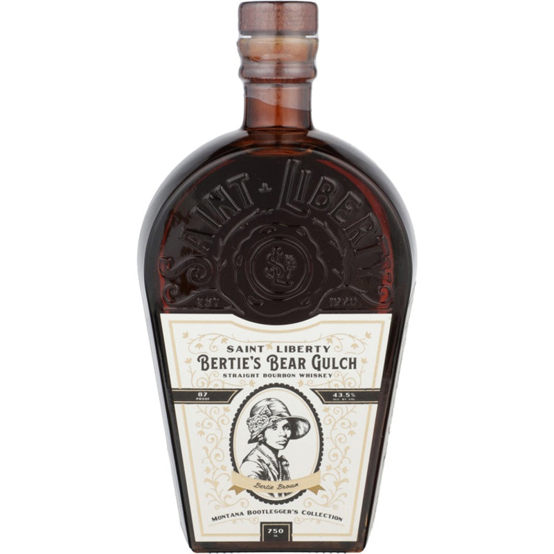 SAINT LIBERTY STRAIGHT BOURBON BERTIE’S BEAR GULCH MONTANA BOOTLEGGER’S COLLECTION 4 YR 87 750ML 750ML