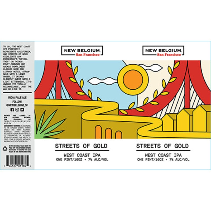 New Belgium Streets Of Gold IPA 16OZ SINGLE CAN