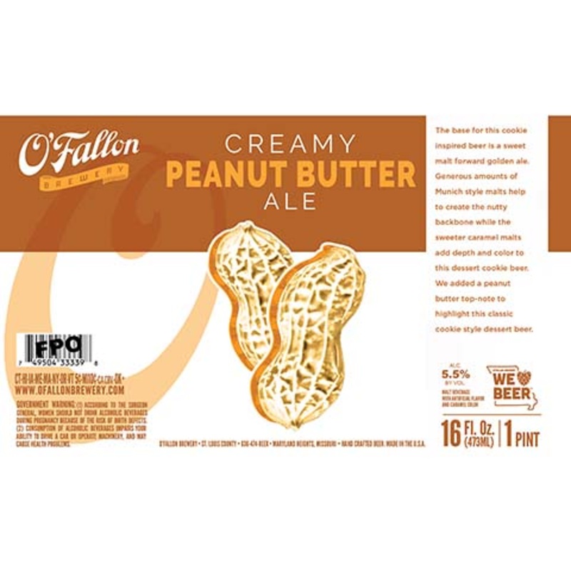 O’Fallon Creamy Peanut Butter Ale 16OZ SINGLE CAN