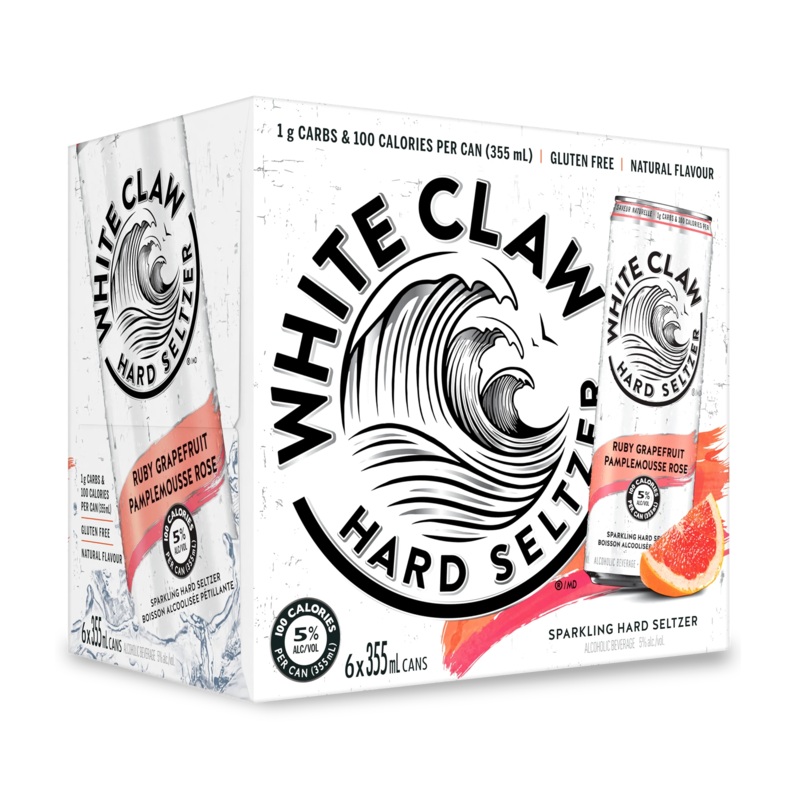 WHITE CLAW HARD SELTZER RUBY GRAPEFRUIT 355ML 6PK CAN @ MacTaggart Ridge [1022900] 2130 ml