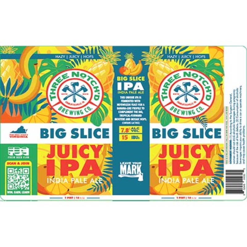 Three Notch’d Big Slice Juicy IPA 16OZ SINGLE CAN