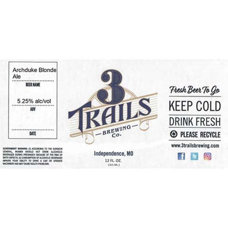 3 Trails Archduke Blonde Ale 12OZ SINGLE CAN