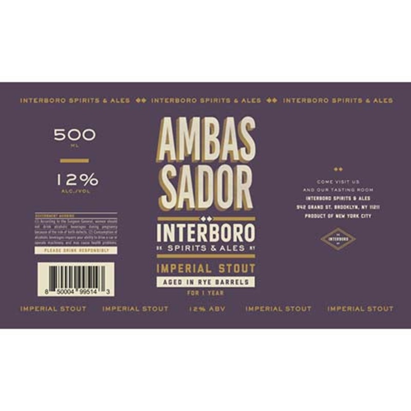 Interboro Ambassador Imperial Stout (Aged In Rye Barrel) 500ML BTL