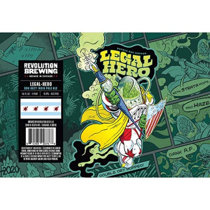Revolution Legal-Hero DDH Hazy IPA 16OZ SINGLE CAN