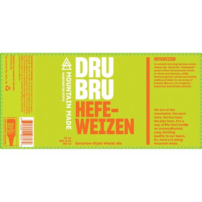 Dru Bru Hefeweizen Bavarian Wheat Ale 12OZ SINGLE CAN