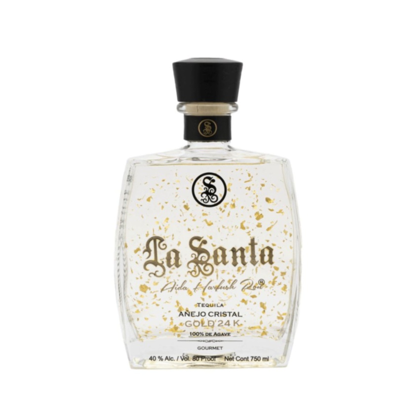 La Santa Aejo Tequila Cristal Gold 24k 750mL