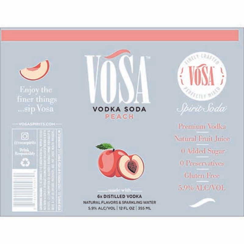 Vosa Peach 12OZ SINGLE CAN