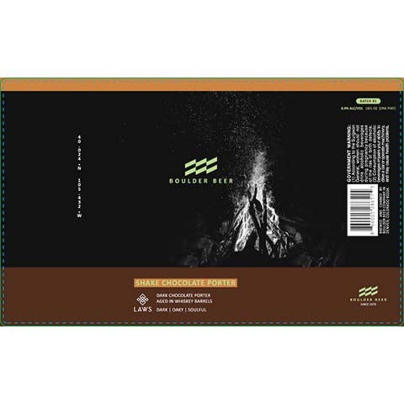 Boulder Beer Shake Chocolate Porter 16OZ SINGLE CAN