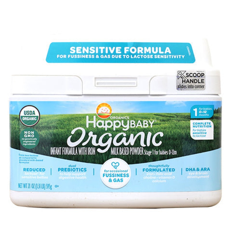 Happy Baby Organic Infant Formula, Stage 1 Sensitive 21OZ (TUB)