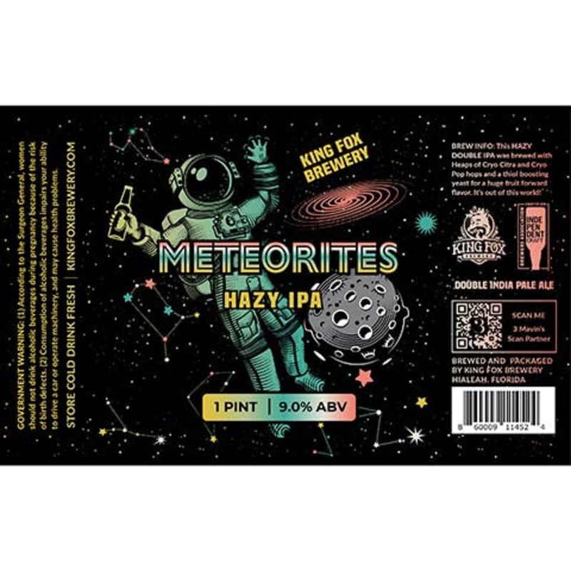 King Fox Meteorites Hazy IPA 16OZ SINGLE CAN