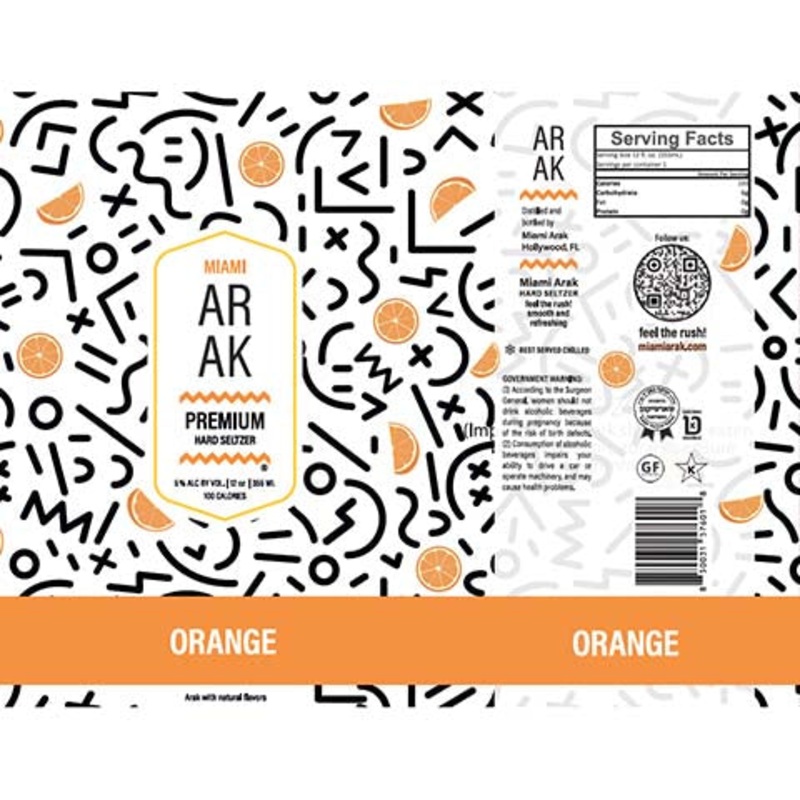 Miami Arak Orange Premium Hard Seltzer 355ML BTL