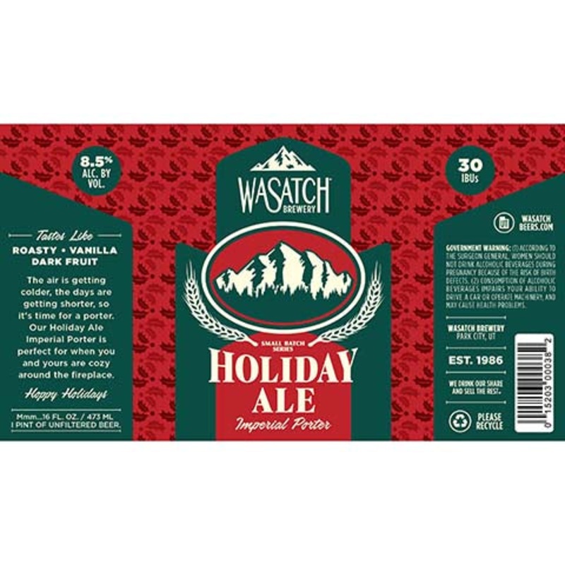 Wasatch Holiday Ale Imperial Porter 16OZ SINGLE CAN