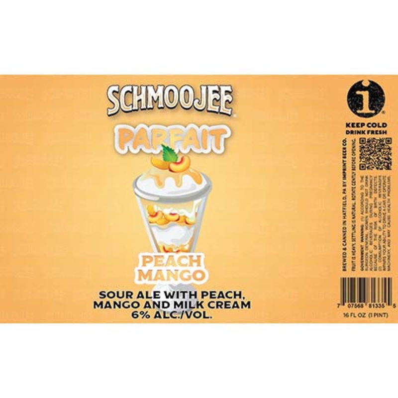 Imprint Beer Schmoojee Parfait Peach Mango Sour Ale 16OZ SINGLE CAN