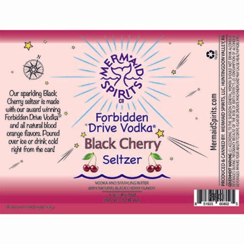 Mermaid Forbidden Drive Vodka Black Cherry Seltzer 12OZ SINGLE CAN