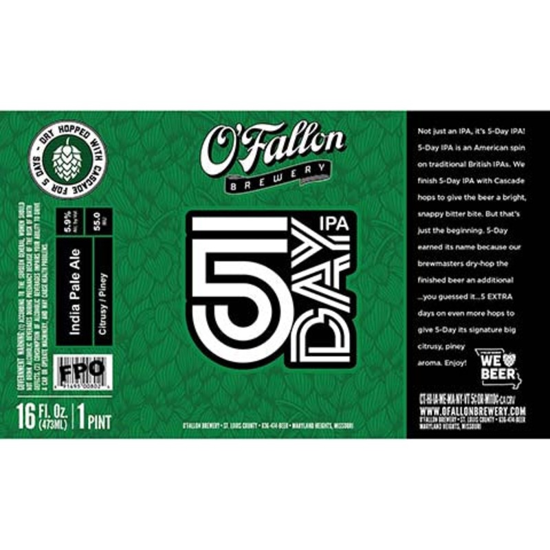 O’Fallon 5 Day IPA 16OZ SINGLE CAN