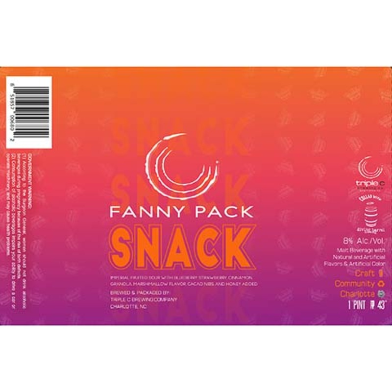 Triple C Fanny Pack Snack Imperial Fruited Sour 16OZ SINGLE CAN