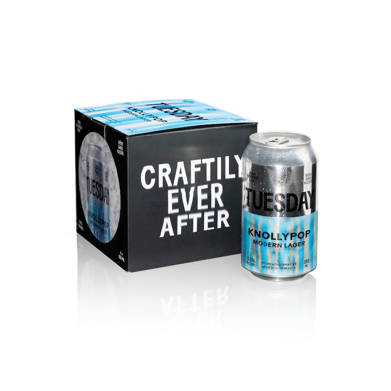 TUESDAY KNOLLYPOP NON ALC MODERN LAGER 355ML 4PK CAN @ Township [1056159] 1420 ml