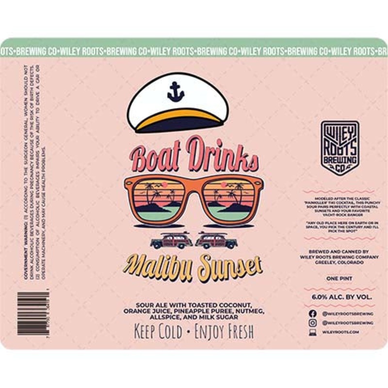 Wiley Roots Boat Drinks Malibu Series Sour 16OZ SINGLE CAN