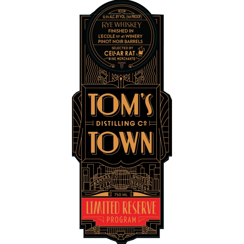 Tom’s Town Rye Whiskey Pinot Noir Barrel Finish Limited Reserve