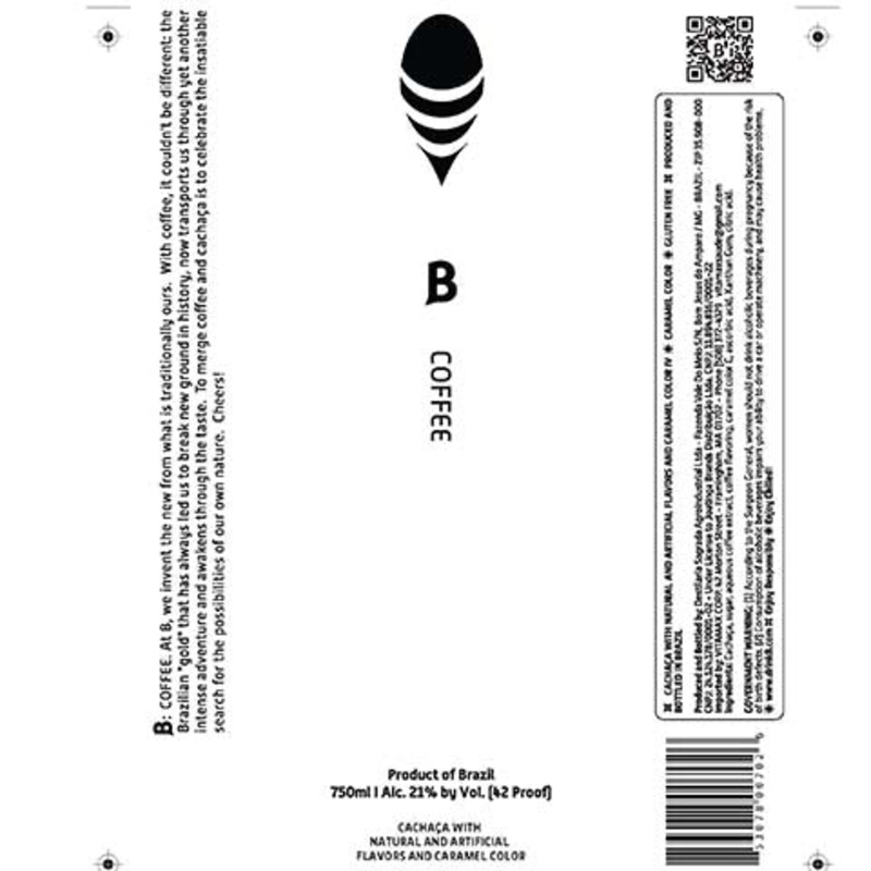 B Coffee Cachaca 750ML BTL