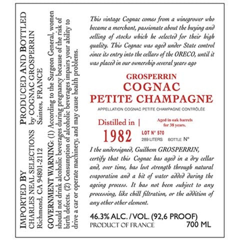 Grosperrin Lot N 570 Cognac 700ML BTL
