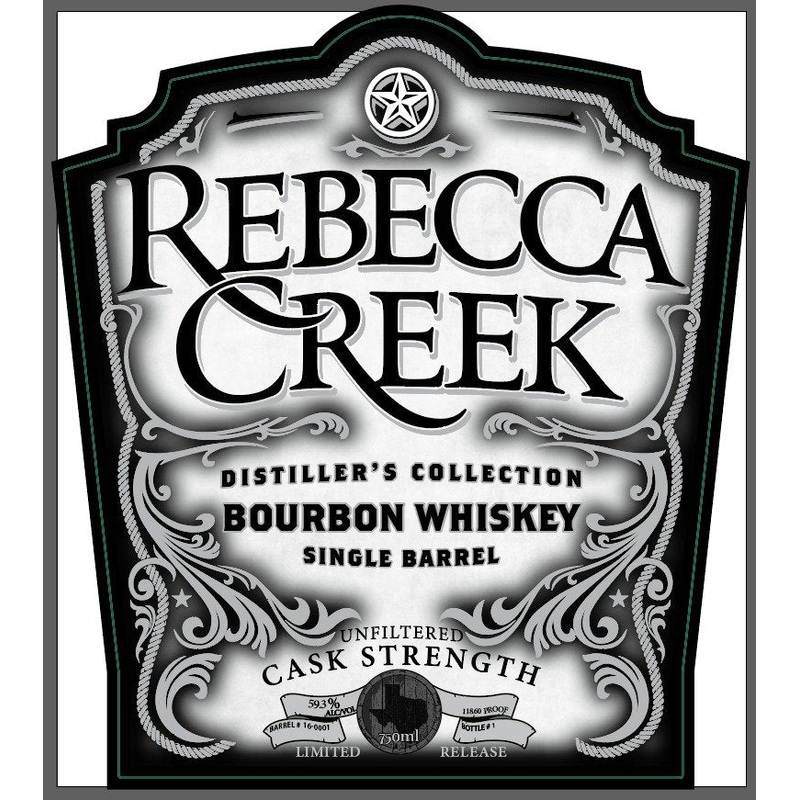 Rebecca Creek Distillers Collection Bourbon Whiskey Single Barrel Cask Strength