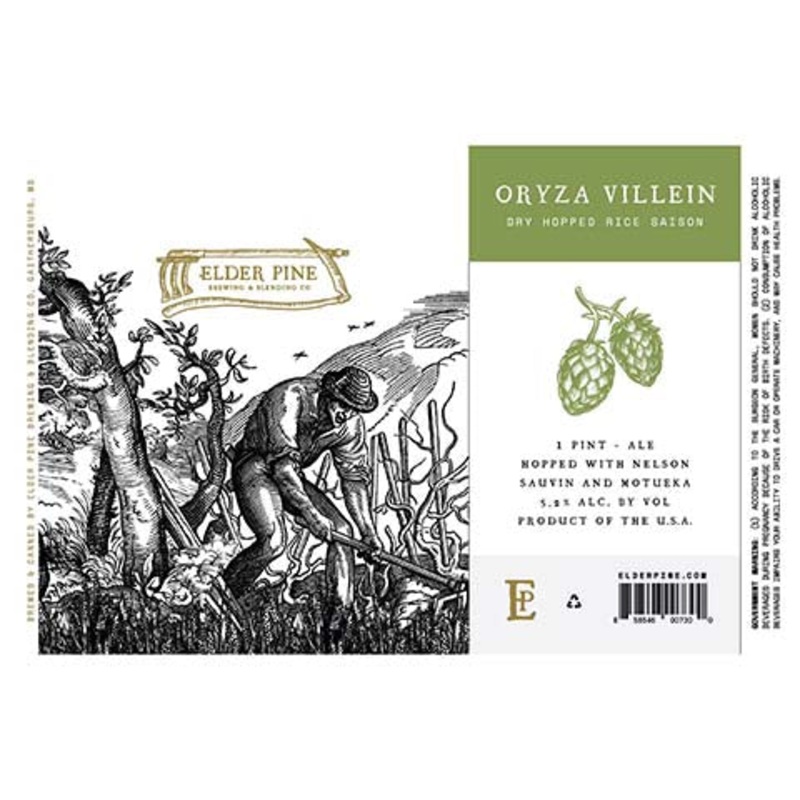 Elder Pine Oryza Villein Dry Hopped Rice Saison Ale 16OZ SINGLE CAN