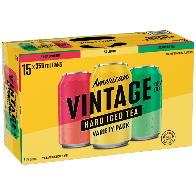 AMERICAN VINTAGE HARD ICED TEA MIXER 355ML 15PK CAN @ Emerald Hills [1057571] 5325 ml