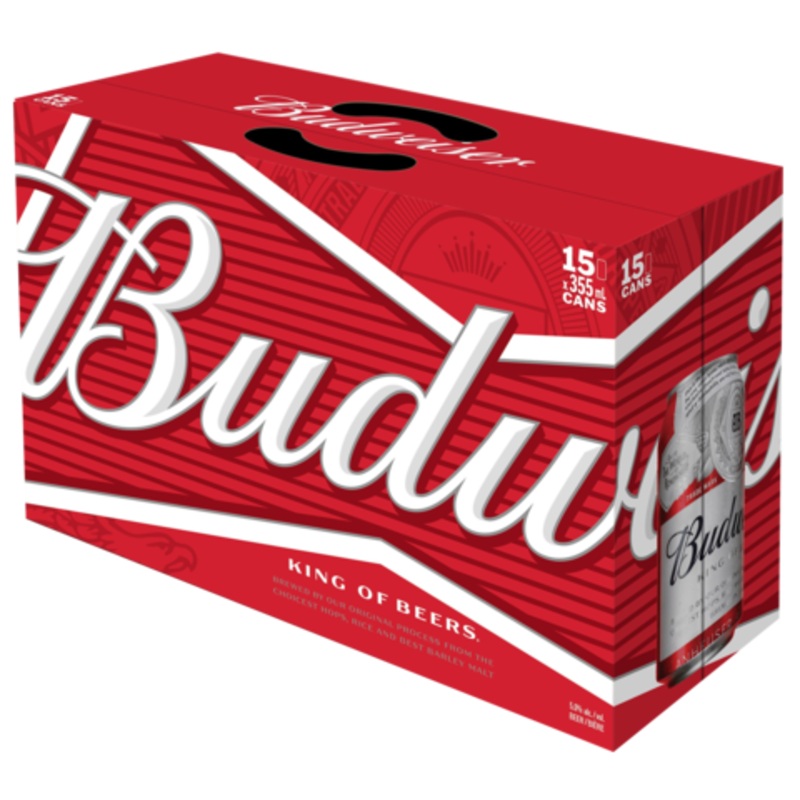 Budweiser 15 Can Ctn 355ML