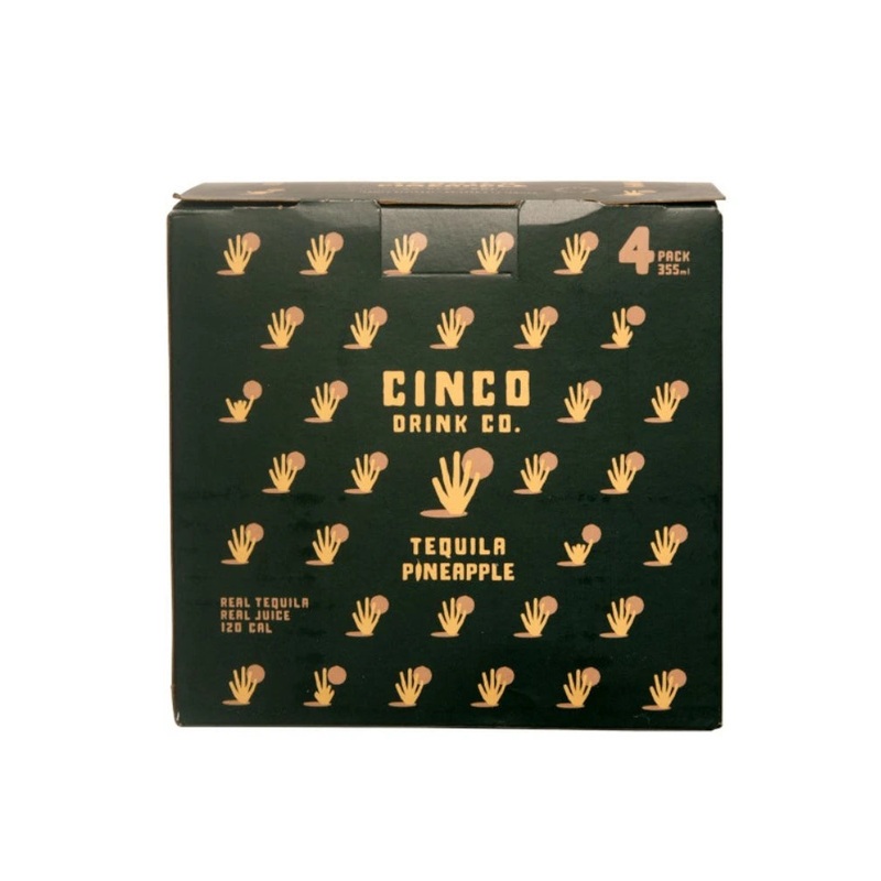 CINCO DRINK CO TEQUILA PINEAPPLE 355ML 4PK CAN @ MacTaggart Ridge [1047663] 1420 ml
