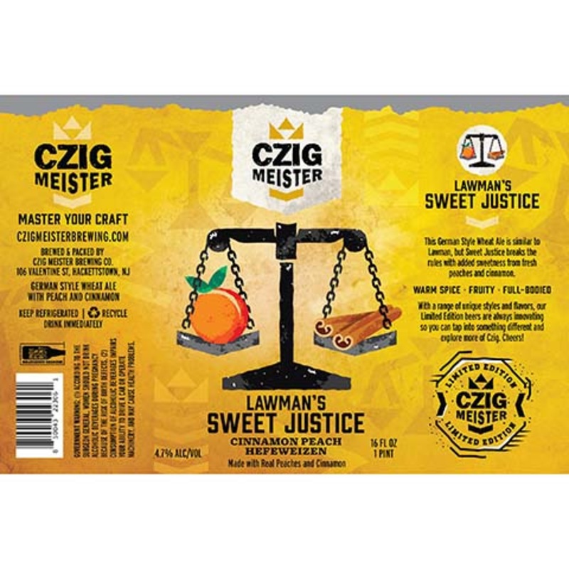 Czig Meister Lawman’s Sweet Justice Hefeweizen Ale 16OZ SINGLE CAN
