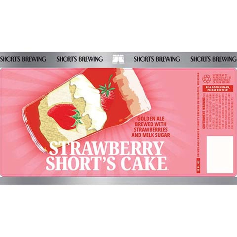Short’s Strawberry Short’s Cake Golden Ale 12OZ SINGLE CAN