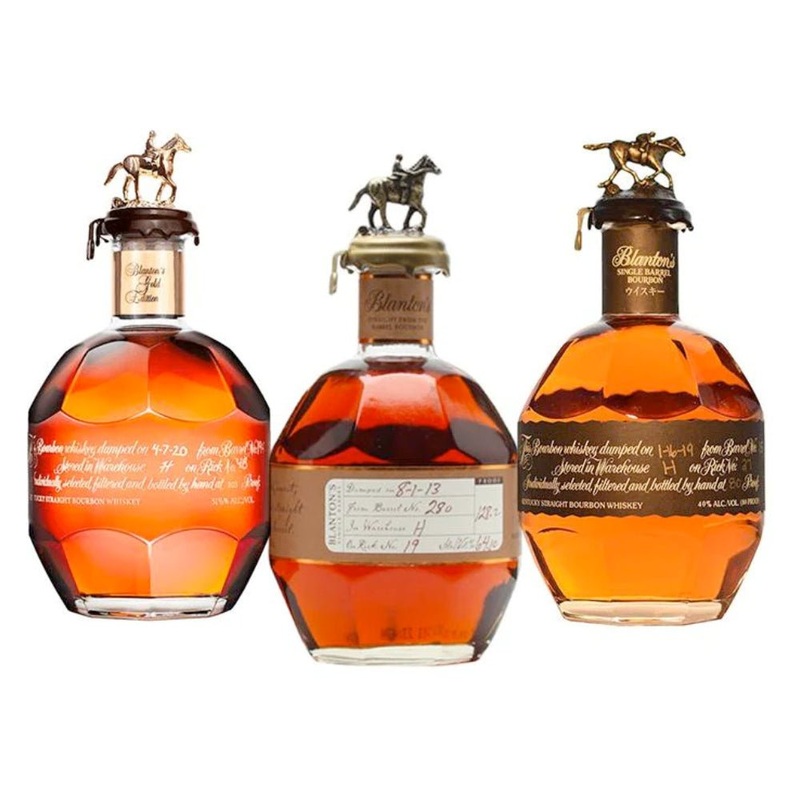 Blanton’s Straight from the Barrel Bourbon & Black Label & Gold Foreign Edition Bundle