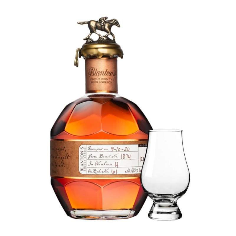 Blanton’s Straight From The Barrel Bourbon Whiskey 700mL With Glencairn Glass