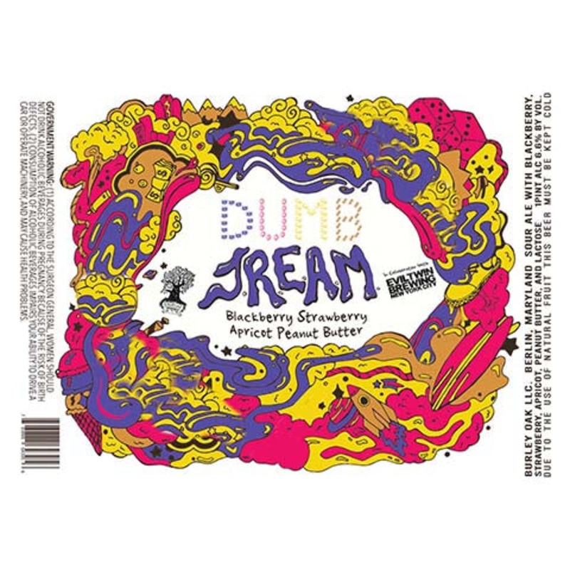 Burley Oak Dumb JREAM Blackberry Strawberry Apricot Peanut Butter Sour Ale 16OZ SINGLE CAN