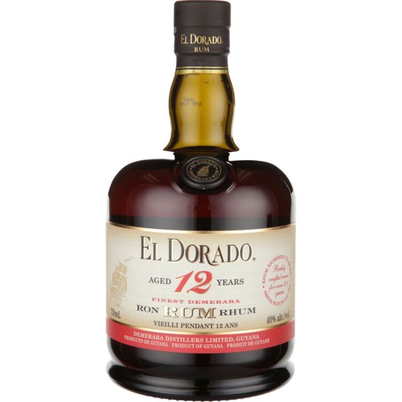 EL DORADO DEMERARA RUM FINEST 12 YR 80 750ML 750ML