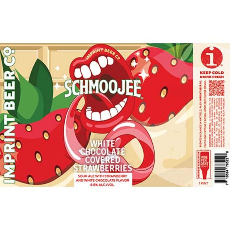Imprint Schmoojee White Chocolate Covered Strawberries Sour 16OZ SINGLE CAN