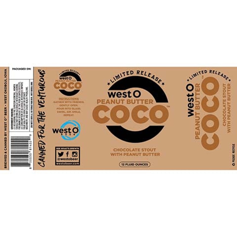 West O Beer Peanut Butter Coco Chocolate Stout 12OZ SINGLE CAN