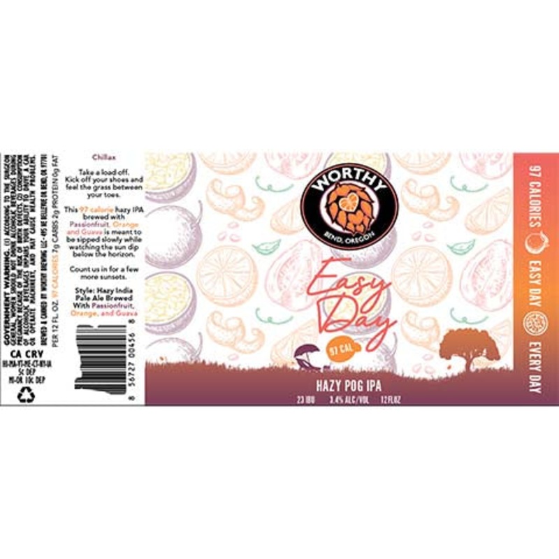 Worthy Easy Day Hazy Pog IPA 12OZ SINGLE CAN