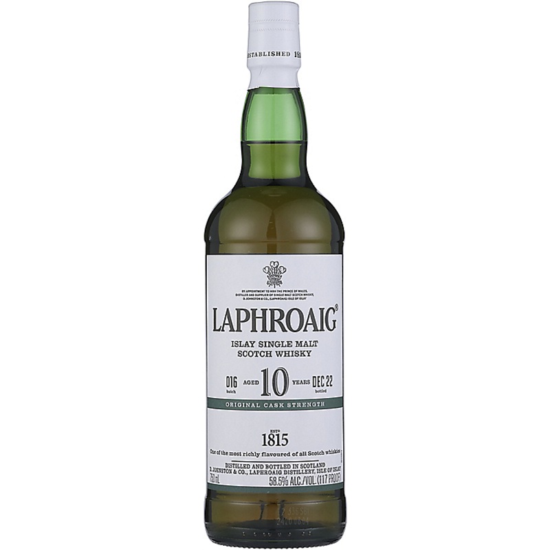 LAPHROAIG SINGLE MALT SCOTCH ORIGINAL CASK STRENGTH BATCH 016 10 YR 117 750ML 750ML
