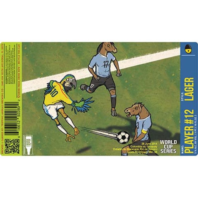 Tripping Animals Player #12 Lager (Colombia vs. Uruguay) 16OZ SINGLE CAN