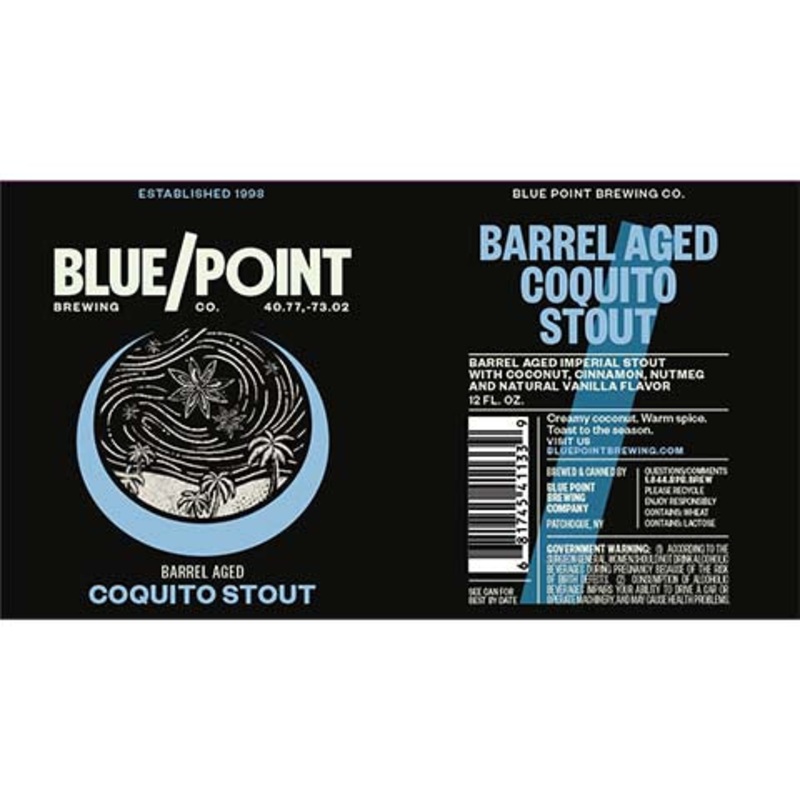 Blue Point Barrel Aged Coquito Stout 12OZ SINGLE CAN