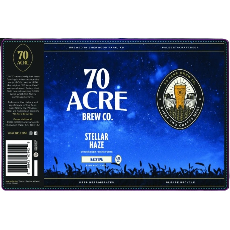 70 ACRE STELLAR HAZE HAZY IPA 473ML 4PK CAN @ St. Albert [1052280] 1892 ml