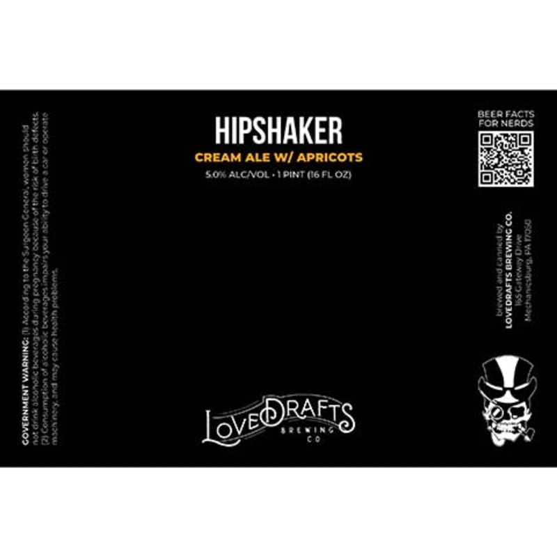 Lovedrafts Hipshaker Cream Ale 16OZ SINGLE CAN