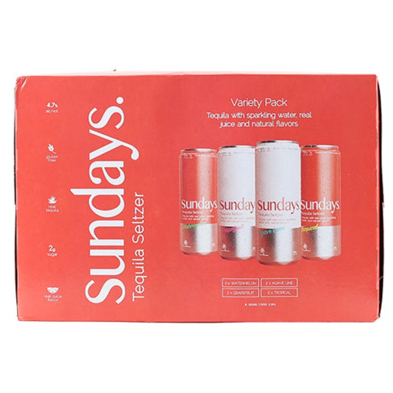 Los Sundays Tequila Seltzer Variety Pack 8 x 355ML CAN