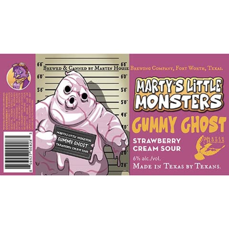 Martin House Marty’s Little Monsters Gummy Ghost Strawberry Cream Sour 12OZ SINGLE CAN