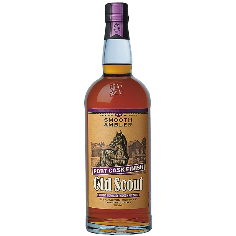 SMOOTH AMBLER STRAIGHT RYE WHISKEY OLD SCOUT RYE PORT CASK FINISH 103 750ML 750ML