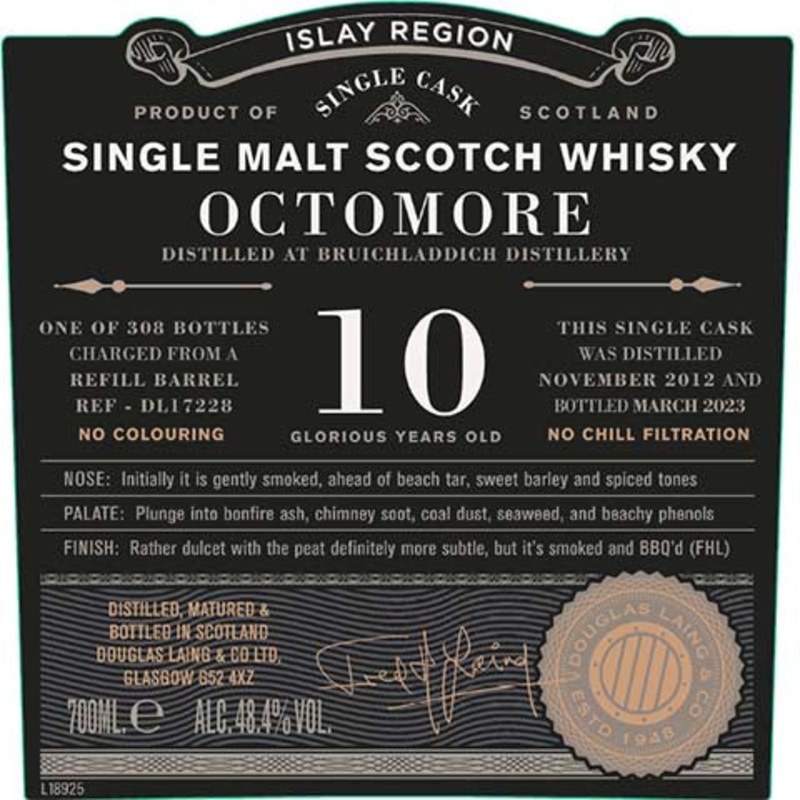 Douglas Laing’s Islay Region Octomore Single Malt Scotch Whisky 700ML BTL