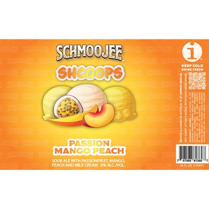 Imprint Beer Shcoops Passion Mango Peach Sour Ale 16OZ SINGLE CAN