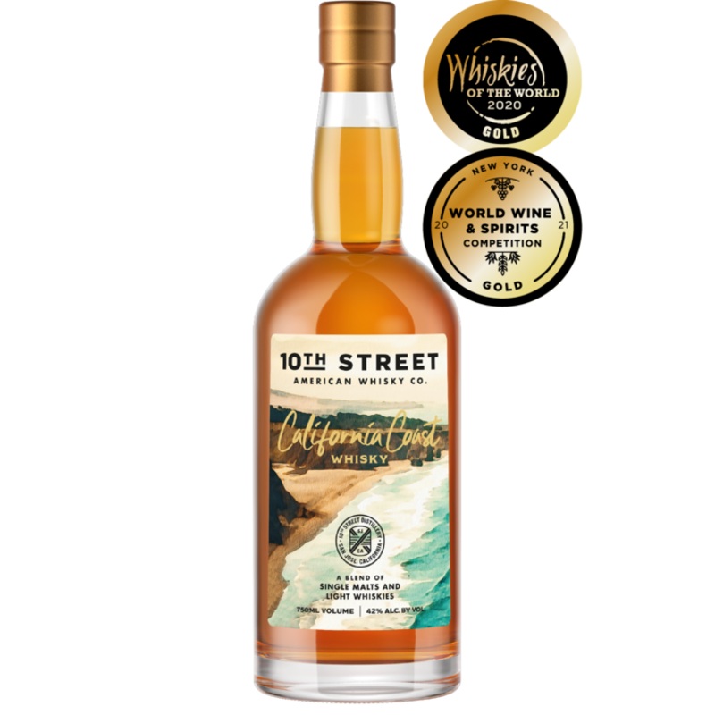 10TH STREET BLENDED AMERICAN WHISKEY CALIFORNIA COAST PREMIUM 84 750ML 750ML